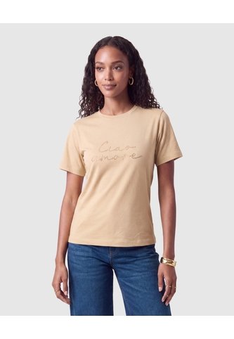 Camiseta Con Detalle Frontal Mujer  Para Mujer Café Patprimo Patprimo