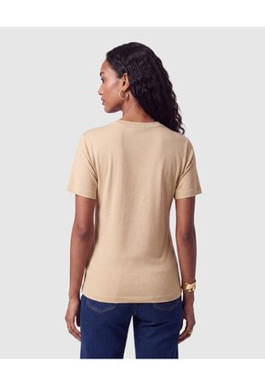 Camiseta Con Detalle Frontal Mujer Para Mujer Café Patprimo