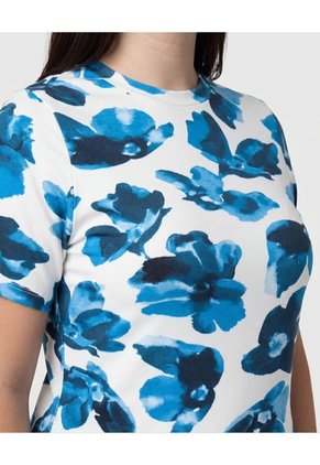 Camiseta Cuello Redondo Estampada Para Mujer Curvy  Para Mujer Blanco Patprimo
