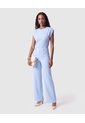Camiseta De Textura Rib Para Mujer  Para Mujer Azul Patprimo de Patprimo