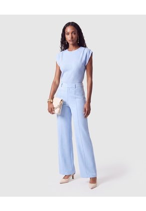 Camiseta De Textura Rib Para Mujer  Para Mujer Azul Patprimo