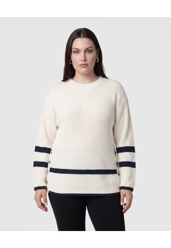 Suéter De Punto Con Detalle De Botones Para Mujer Curvy  Para Mujer Blanco Patprimo Patprimo