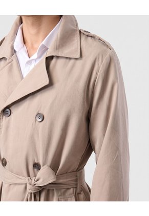 Chaqueta Trench Coat Unicolor  Para Hombre Café Patprimo