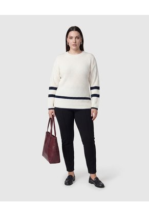 Suéter De Punto Con Detalle De Botones Para Mujer Curvy  Para Mujer Blanco Patprimo
