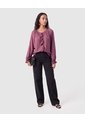 Blusa Manga Larga Con Boleros Mujer  Para Mujer Morado Patprimo de Patprimo