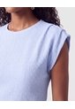 Camiseta De Textura Rib Para Mujer  Para Mujer Azul Patprimo de Patprimo