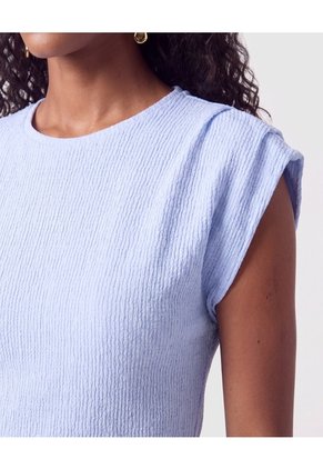Camiseta De Textura Rib Para Mujer  Para Mujer Azul Patprimo