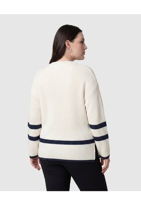 Suéter De Punto Con Detalle De Botones Para Mujer Curvy  Para Mujer Blanco Patprimo