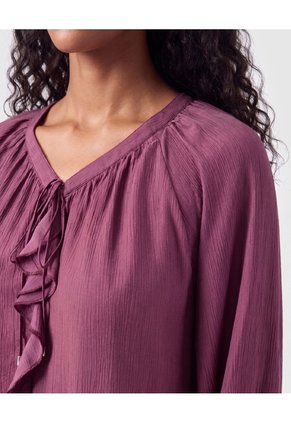 Blusa Manga Larga Con Boleros Mujer Para Mujer Morado Patprimo