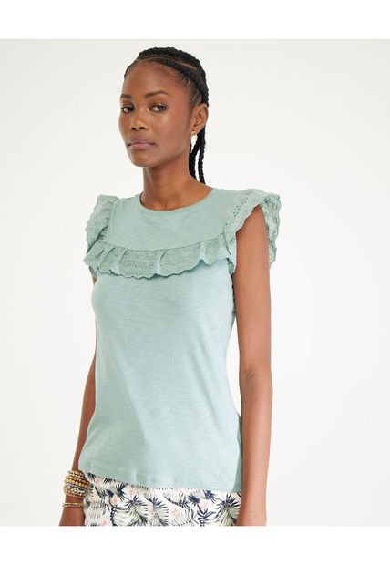 Camiseta Para Mujer Manga Corta Color Verde  Marca Patprimo #30093165