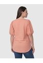 Blusa Cuello V Mangas Bordadas Mujer Curvy  Para Mujer Rosa Patprimo de Patprimo