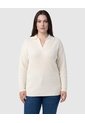 Suéter De Punto Con Cuello Tipo Polo Para Mujer Curvy  Para Mujer Blanco Patprimo de Patprimo