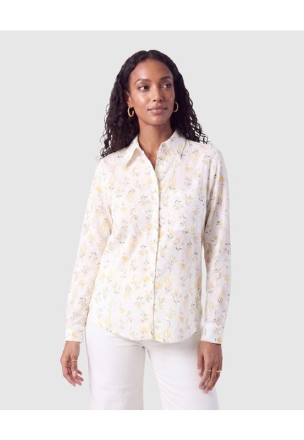 Camisa Manga Larga Estampada Mujer  Para Mujer Blanco Patprimo