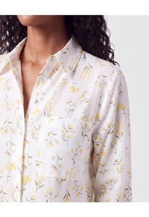 Camisa Manga Larga Estampada Mujer Para Mujer Blanco Patprimo