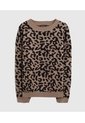 Saco Tejido Cuello Redondo Para Mujer  Para Mujer Café Patprimo de Patprimo
