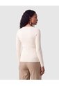 Saco Tejido Acanalado Cuello Redondo Mujer  Para Mujer Crema Patprimo de Patprimo