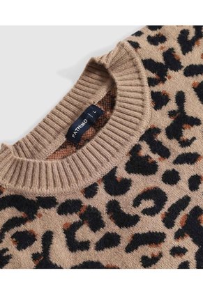 Saco Tejido Cuello Redondo Para Mujer Para Mujer Café Patprimo