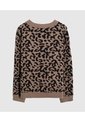 Saco Tejido Cuello Redondo Para Mujer  Para Mujer Café Patprimo de Patprimo