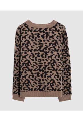 Saco Tejido Cuello Redondo Para Mujer Para Mujer Café Patprimo