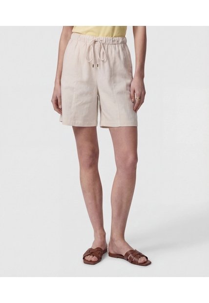 Bermuda Unicolor Con Cordón   Para Mujer Beige Patprimo