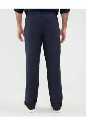 Pantalón En Efecto Lino  Para Hombre Azul Patprimo