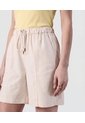 Bermuda Unicolor Con Cordón   Para Mujer Beige Patprimo de Patprimo