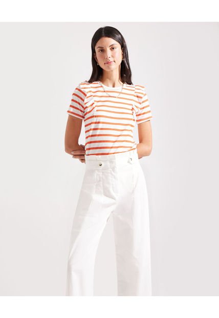 Camiseta Para Mujer Manga Corta Color Naranja Marca Patprimo #30093296
