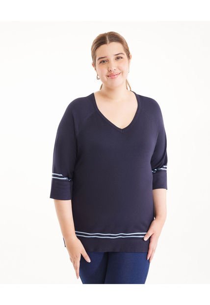 Saco Para Mujer Cuello V Color Azul  Marca Patprimo #14330191