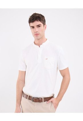 Polo Para Hombre Cuello Mao Con Bolsillo Color Crema Marca Patprimo #44112754