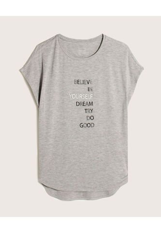 Camiseta Para Mujer Manga Corta Color Gris  Marca Patprimo #30093109 Patprimo