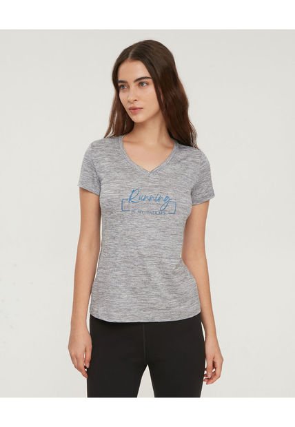 Camiseta Para Mujer Manga Corta Color Gris Jaspe Marca Patprimo #30093433