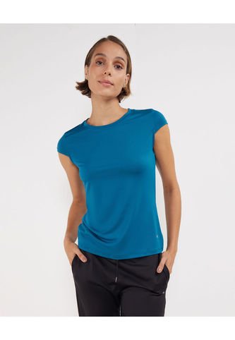 Camiseta Para Mujer Manga Corta Cuello Redondo Color Azul  Marca Patprimo #30093434 Patprimo