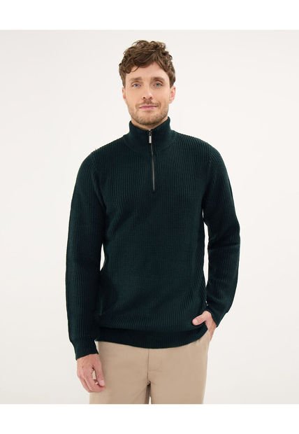 Saco Para Hombre Cuello Alto O Cuello Tortuga Color Verde  Marca Patprimo #44330218