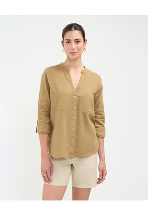 Blusa Para Mujer Manga Larga Color Café Marca Patprimo #30123452