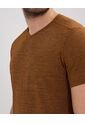 Camiseta Camiseta Manga Corta Cuello V  Para Hombre Café Patprimo de Patprimo