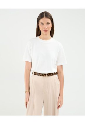 Camiseta Para Mujer Manga Corta Cuello Redondo Color Blanco Marca Patprimo #30093764