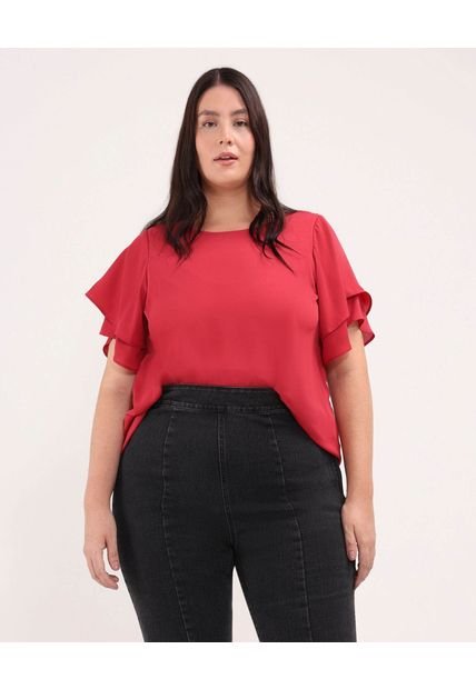 Blusa Para Mujer Manga Corta Color Rojo  Marca Patprimo #14121351