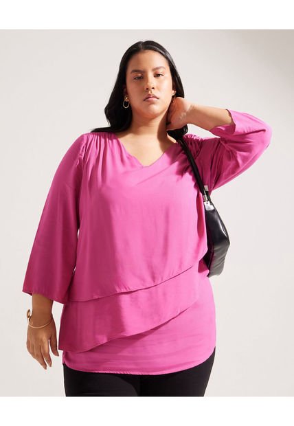 Blusa Para Mujer Manga Corta Color Rosado Marca Patprimo #14121308