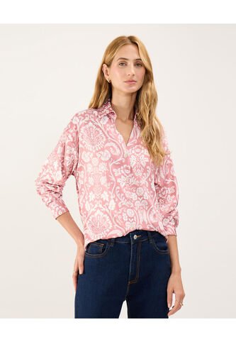 Camisa Para Mujer Manga Larga Color Rosa Marca Patprimo #30010661 Patprimo