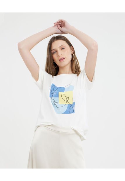 Camiseta Para Mujer Manga Corta Color Azul  Marca Patprimo #30093343