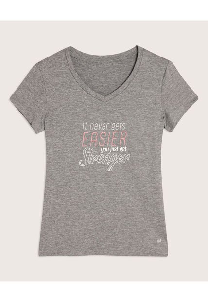 Camiseta Para Mujer Manga Corta Color Gris  Marca Patprimo #30093009