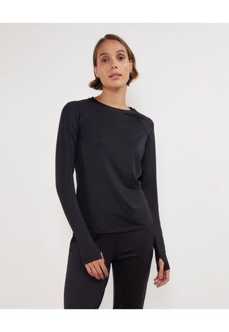 Camiseta Para Mujer Manga Larga Cuello Redondo Color Negro Marca Patprimo #30093438 Patprimo