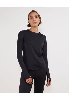 Camiseta Para Mujer Manga Larga Cuello Redondo Color Negro Marca Patprimo #30093438