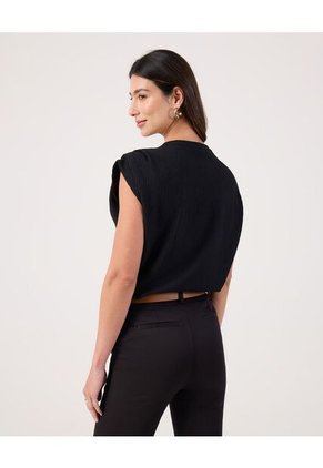 Camiseta Para Mujer Manga Corta Cuello Redondo Color Negro Marca Patprimo #30093870