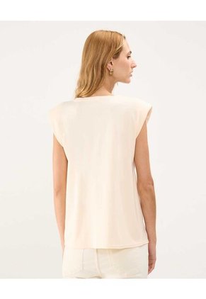 Camiseta Para Mujer Manga Sisa Cuello Redondo Color Beige Marca Patprimo #30093581