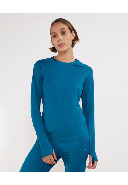 Camiseta Para Mujer Manga Larga Cuello Redondo Color Azul  Marca Patprimo #30093438