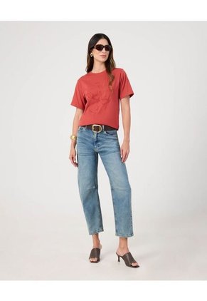 Camiseta Para Mujer Manga Corta Cuello Redondo Color Naranja Marca Patprimo #30093810