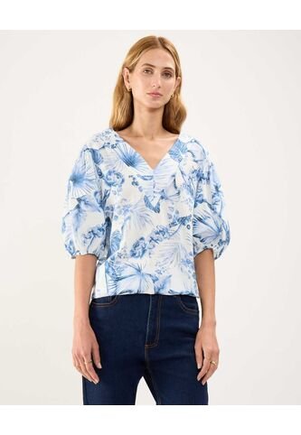 Blusa Para Mujer Manga Corta Color Blanco Marca Patprimo #30123403 Patprimo