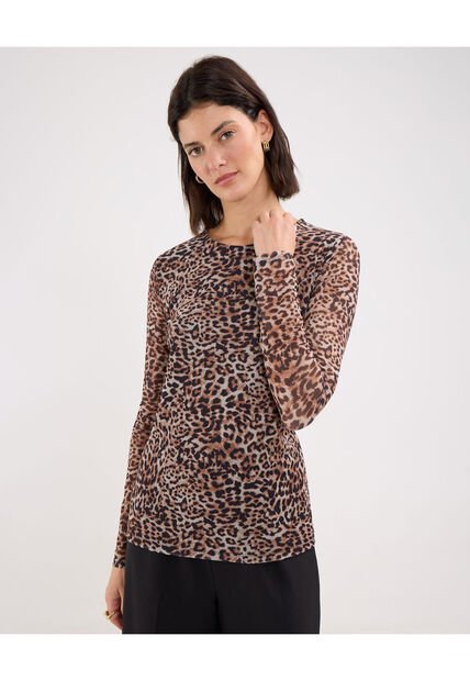 Camiseta Para Mujer Manga Larga Color Café  Marca Patprimo #30093583