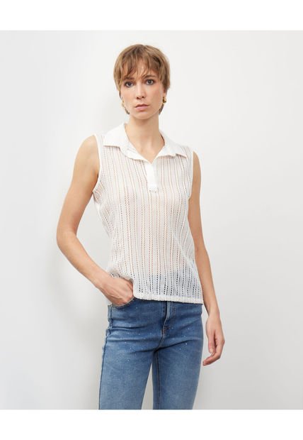 Polo Para Mujer Manga Sisa Color Blanco Marca Patprimo #30110438